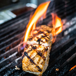 Rustic Salmon grilling